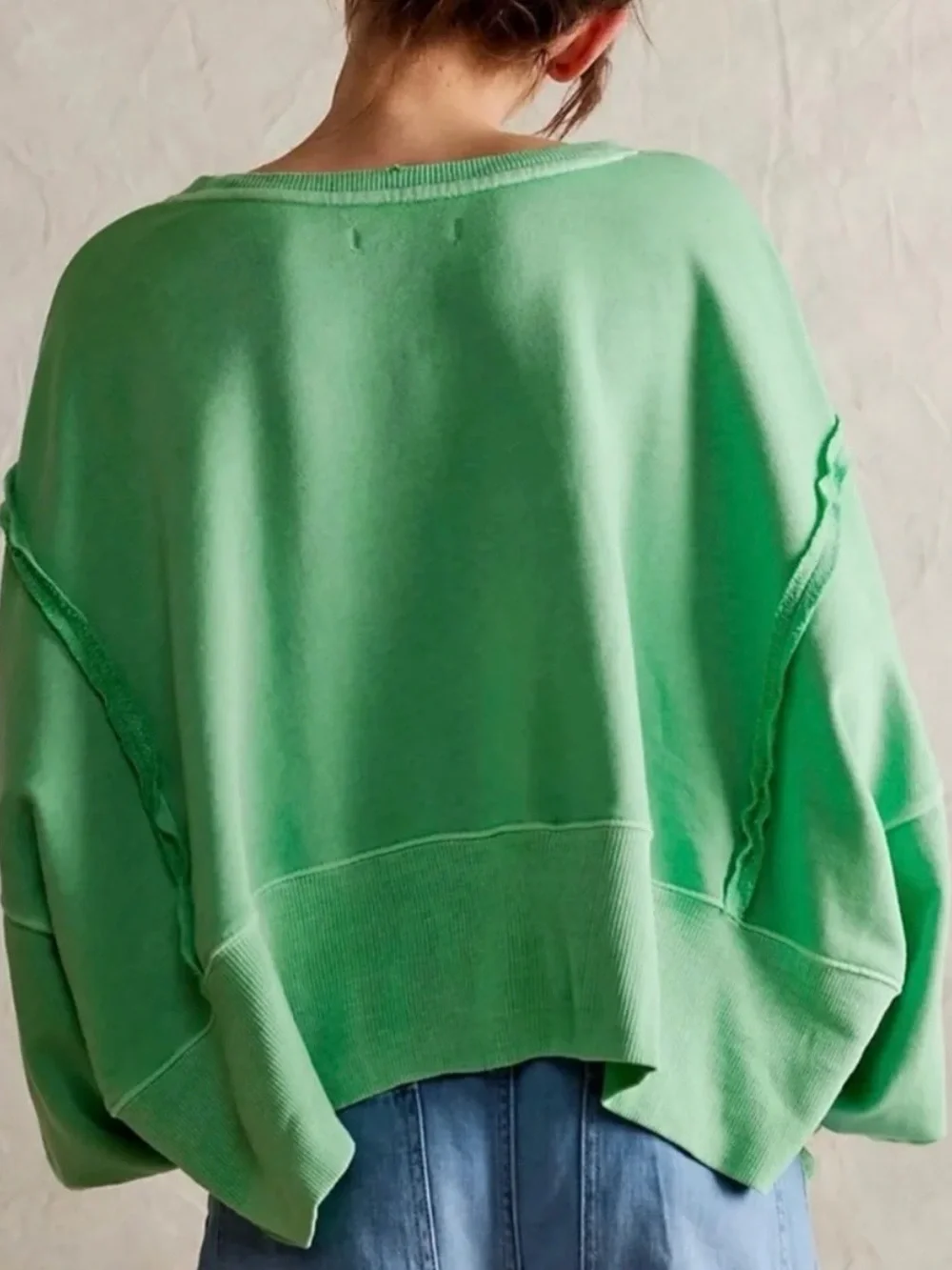 Free People We The Free Cropped Camden Sweatshirt in Meadow Size XL